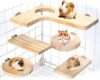 HGPOKLVT Hamster Cage Wooden Platform, 5Pcs Pedal Toys