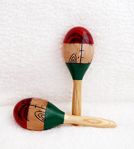 Happy Maracas 10inch Large Wood Rumba Shakers Set - Image 4