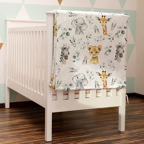 HawSkgFub Safari Jungle Animal Baby Blanket, 123ABC - Image 2
