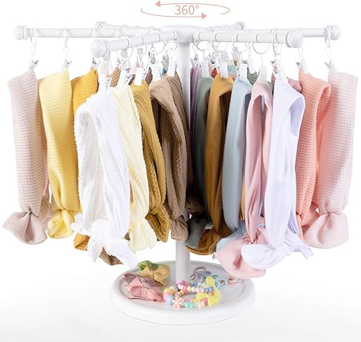 POVETIRE Headband Holder Bow Organizer, 360 Rotating