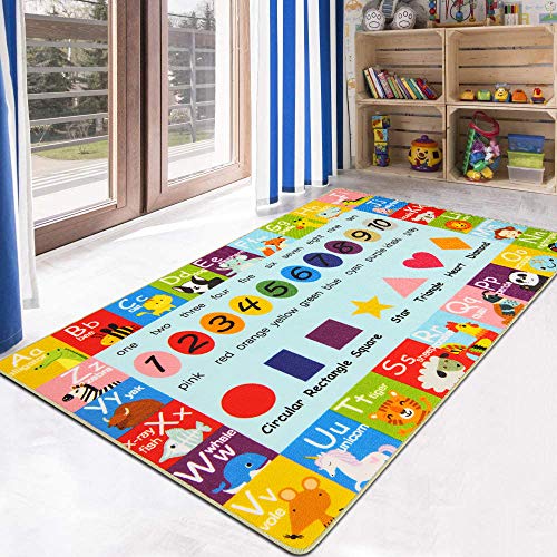 HEBE Kids Play Rug ABC Alphabet Numbers Shapes - Image 5