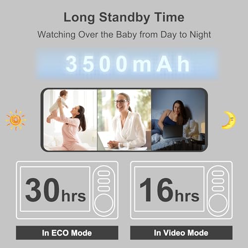 HelloBaby 4.3'' Video Baby Monitor, Long Battery Life HB30 - Image 3