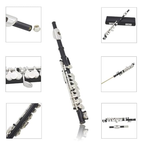 HERCHR C Piccolo Flute with Accessories, Black - Image 3