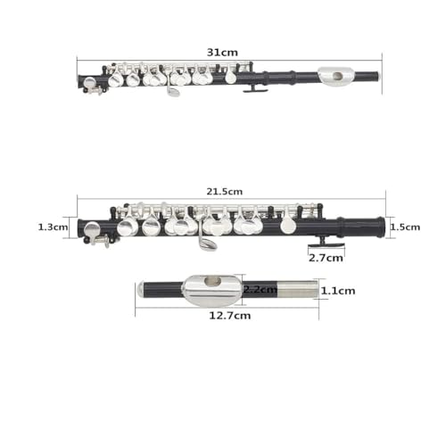 HERCHR C Piccolo Flute with Accessories, Black - Image 2
