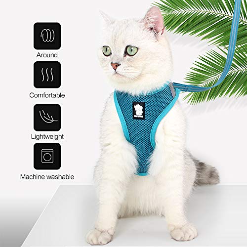 HEYWEAN Cat Harness And Leash - Turquoise - Image 2