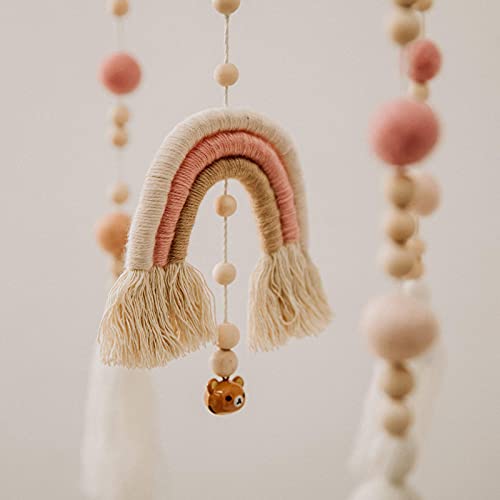 HI BABY MONMENT Rainbow Wooden Crib Mobile For Nursery - Image 4