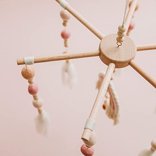 HI BABY MONMENT Rainbow Wooden Crib Mobile For Nursery - Image 5