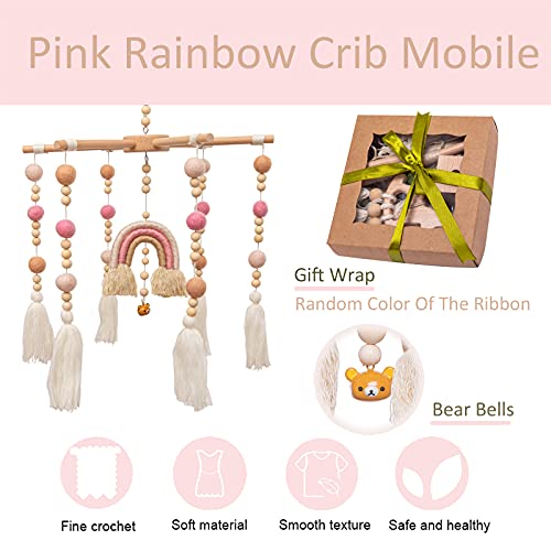 HI BABY MONMENT Rainbow Wooden Crib Mobile For Nursery - Image 2