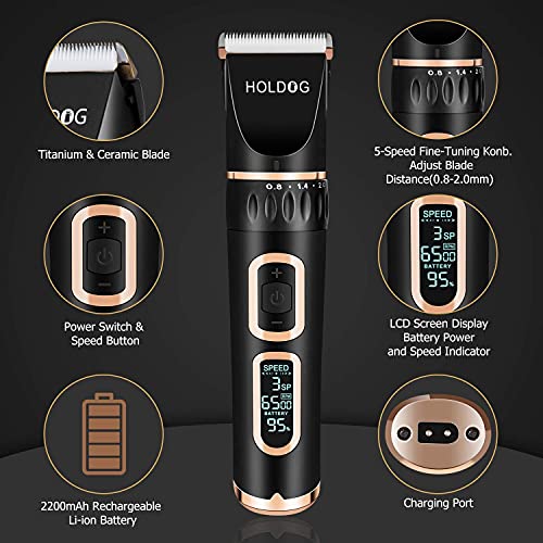 HOLDOG Dog Clippers Heavy Duty 3-Speed Grooming - Image 2