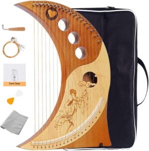 JOYGOOD Humanized Design Moon Harps, Brown, 19 Strings