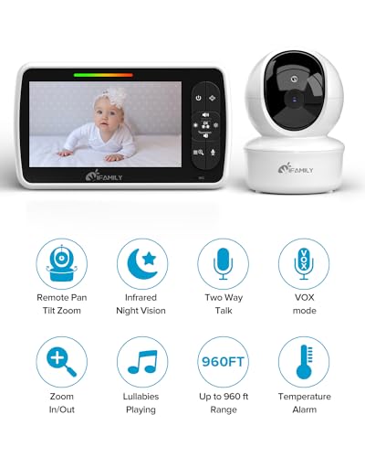 iFamily Baby Monitor - 5" Screen, 30Hrs Battery - Image 2