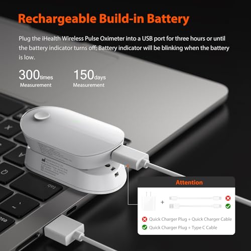 iHealth PO3 Rechargeable Fingertip Pulse Oximeter - Image 4