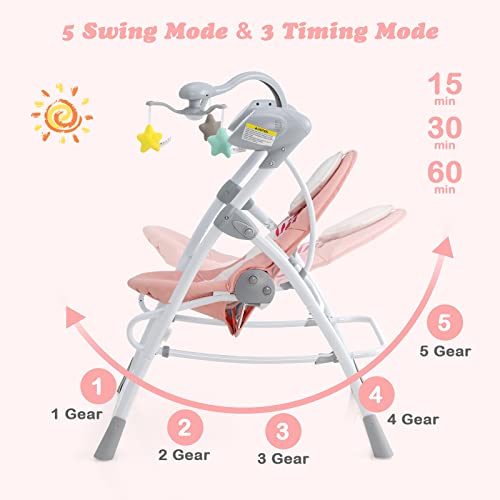 INFANS Baby Swing And Bouncer, 5 Speed Sway - Image 2