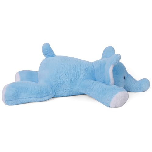 JellyMallow 27" Blue Weighted Elephant Plush Pillow - Image 4