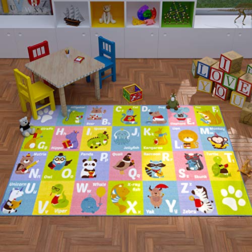 KC Cubs ABC Alphabet Animal Educational Non-Slip Kids Rug KCCUBS123 - Image 3