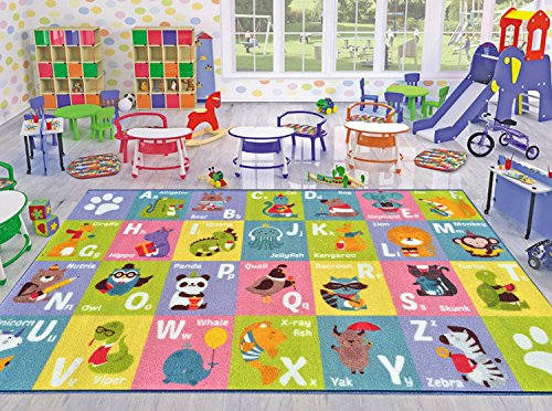 KC Cubs ABC Alphabet Animal Educational Non-Slip Kids Rug KCCUBS123 - Image 2
