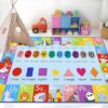 HEBE Kids Play Rug ABC Alphabet Numbers Shapes