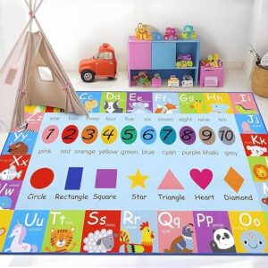 HEBE Kids Play Rug ABC Alphabet Numbers Shapes