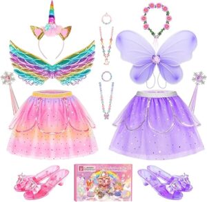 Jeowoqao Kids Princess Dress Up Clothes Set