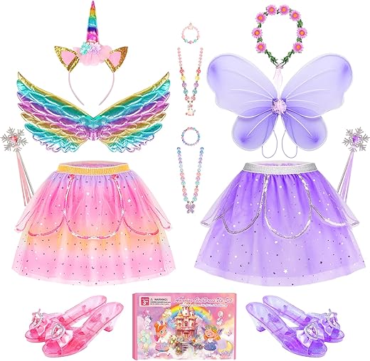 Jeowoqao Kids Princess Dress Up Clothes Set