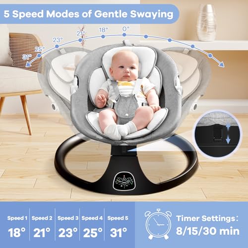 kmaier Electric Baby Swing With 5 Speeds - Image 2