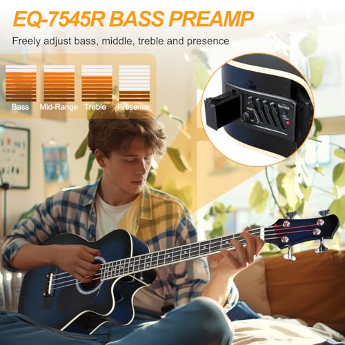 Ktaxon 4 String Acoustic Bass Guitar Kit (Blue) - Image 4
