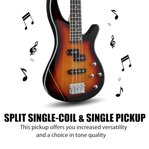 Ktaxon Electric Bass Guitar Beginner Kit (Sunset) - Image 3