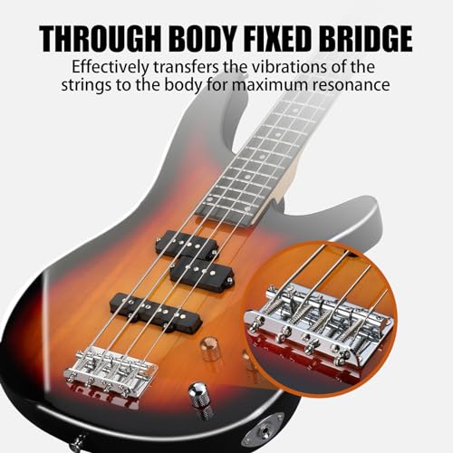 Ktaxon Electric Bass Guitar Beginner Kit (Sunset) - Image 4