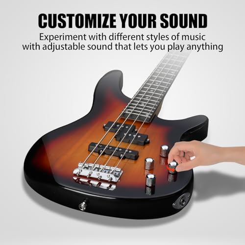 Ktaxon Electric Bass Guitar Beginner Kit (Sunset) - Image 5