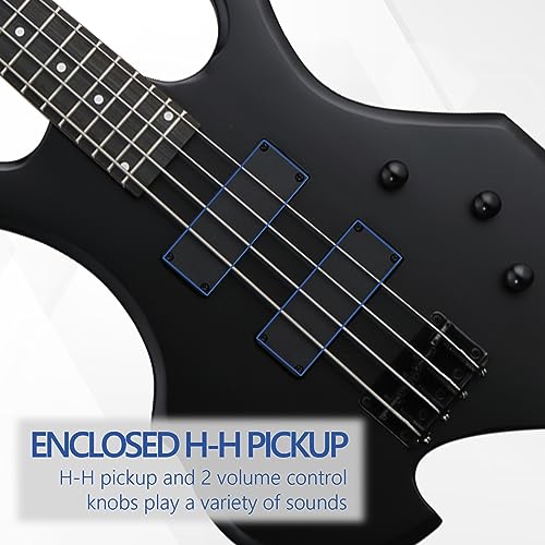 Ktaxon Electric Bass Guitar, Flame Design Set - Image 3