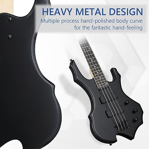 Ktaxon Electric Bass Guitar, Flame Design Set - Image 4