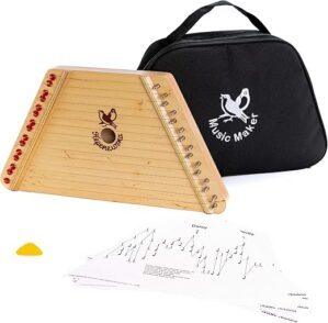 European Expressions Lap Harp with Sheet Music and Case