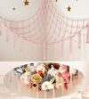 mirolam Large Stuffed Animal Storage Hammock – Pink