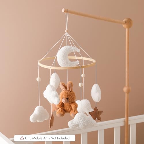 let's make Crib Mobile Bear Cloud Nursery Decor - Image 3