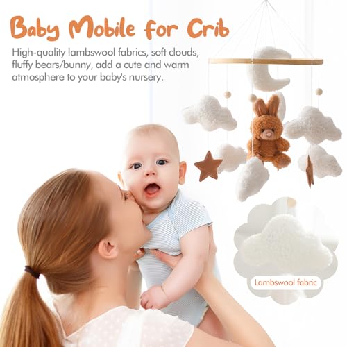 let's make Crib Mobile Bear Cloud Nursery Decor - Image 5