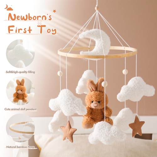 let's make Crib Mobile Bear Cloud Nursery Decor - Image 2