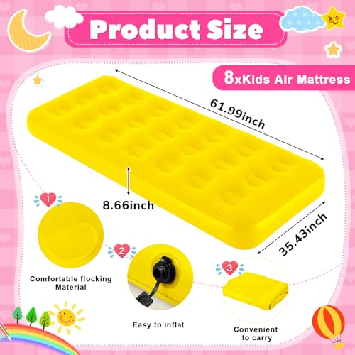 Leyndo Kids Inflatable Airbed Camping Pad 8 Pack - Image 2