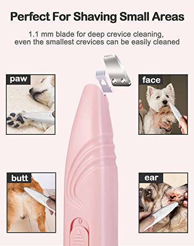 LEYOUFU Dog Paw Trimmer, Cordless Electric Clippers (Pink) - Image 3