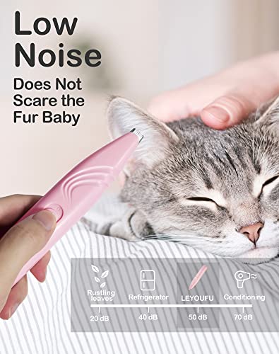 LEYOUFU Dog Paw Trimmer, Cordless Electric Clippers (Pink) - Image 4