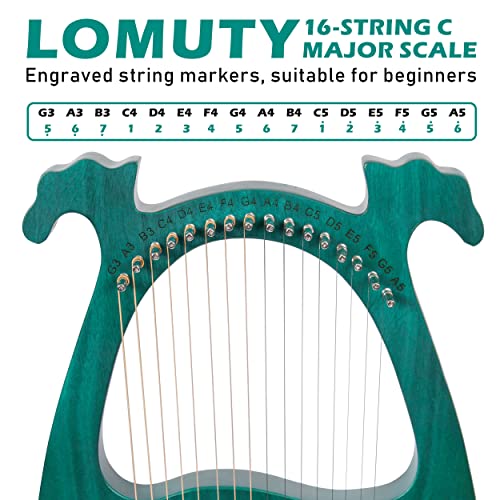 LOMUTY Lyre Harp 16 Metal String Instrument - Image 2