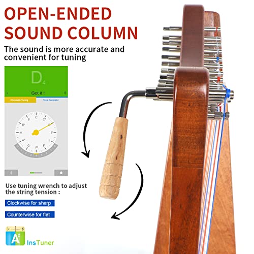 LOTKEY 19 Strings Lyre Harp For Beginner - Image 4
