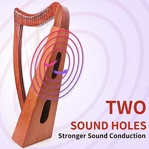 LOTKEY 19 Strings Lyre Harp For Beginner - Image 5