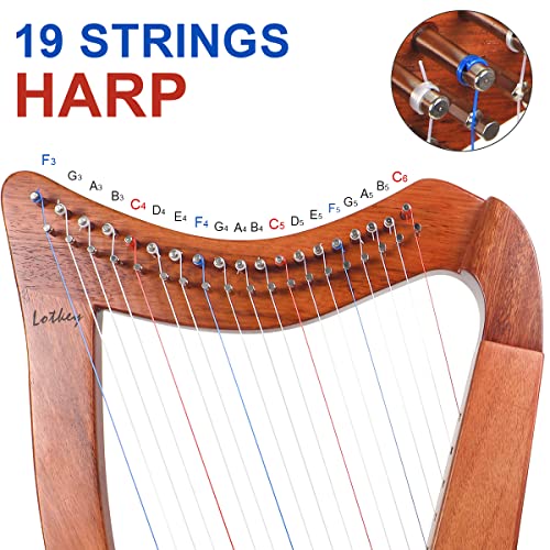 LOTKEY 19 Strings Lyre Harp For Beginner - Image 2