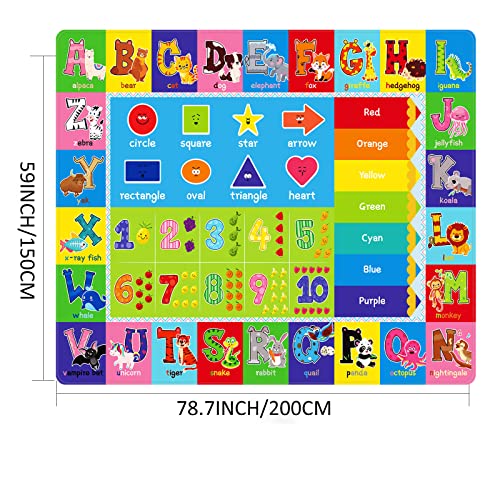 LTKOUGFAM Kids Play Mat ABC Educational Rug 78.7X59 - Image 3