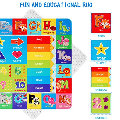 LTKOUGFAM Kids Play Mat ABC Educational Rug 78.7X59 - Image 5