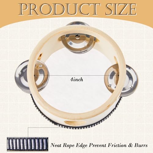 Lukmaa 12 Pcs 4 Inch Wedding Tambourine Drum - Image 2
