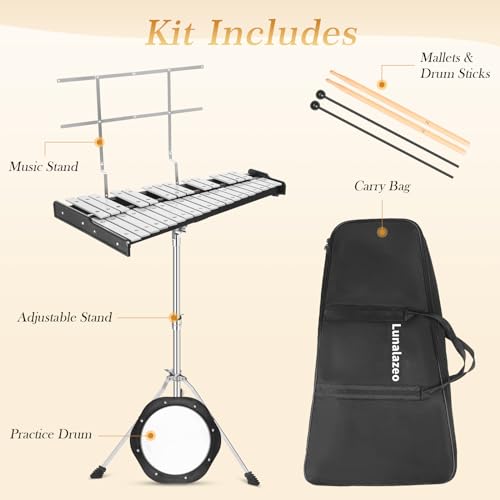 Lunalazeo 32 Note Glockenspiel Bell Kit with Stand - Image 4