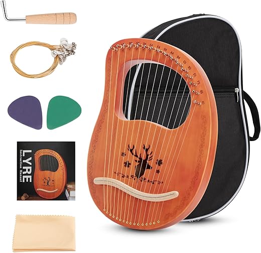Topnaca Lyre Harp 16 Strings, Mahogany Body