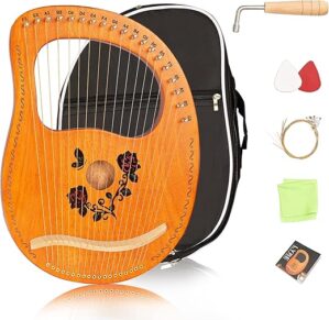 Cuecutie Lyre Harp 19 String Rose Portable Mahogany