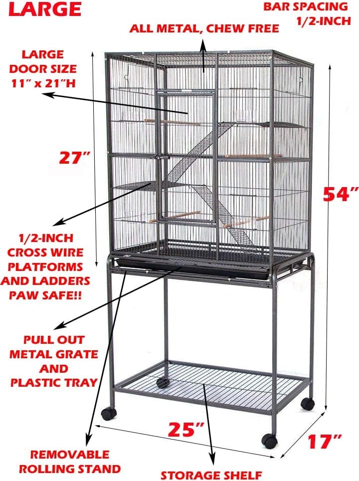 Mcage 54" Large Wrought Iron Chew Proof Cage - Image 3